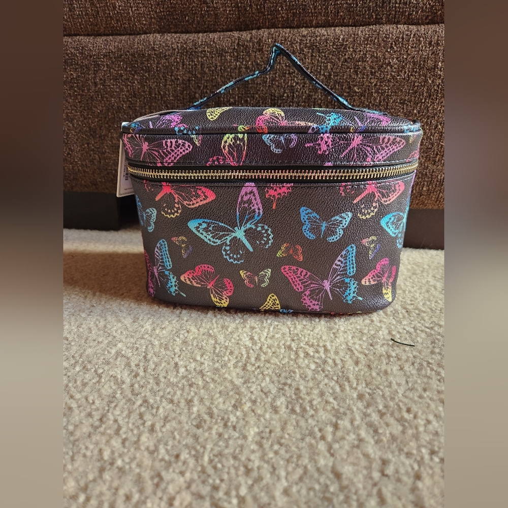Cosmetic Makeup Bag Butterflies Multicolored NWT